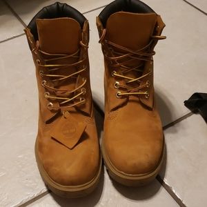A pair of timberlands